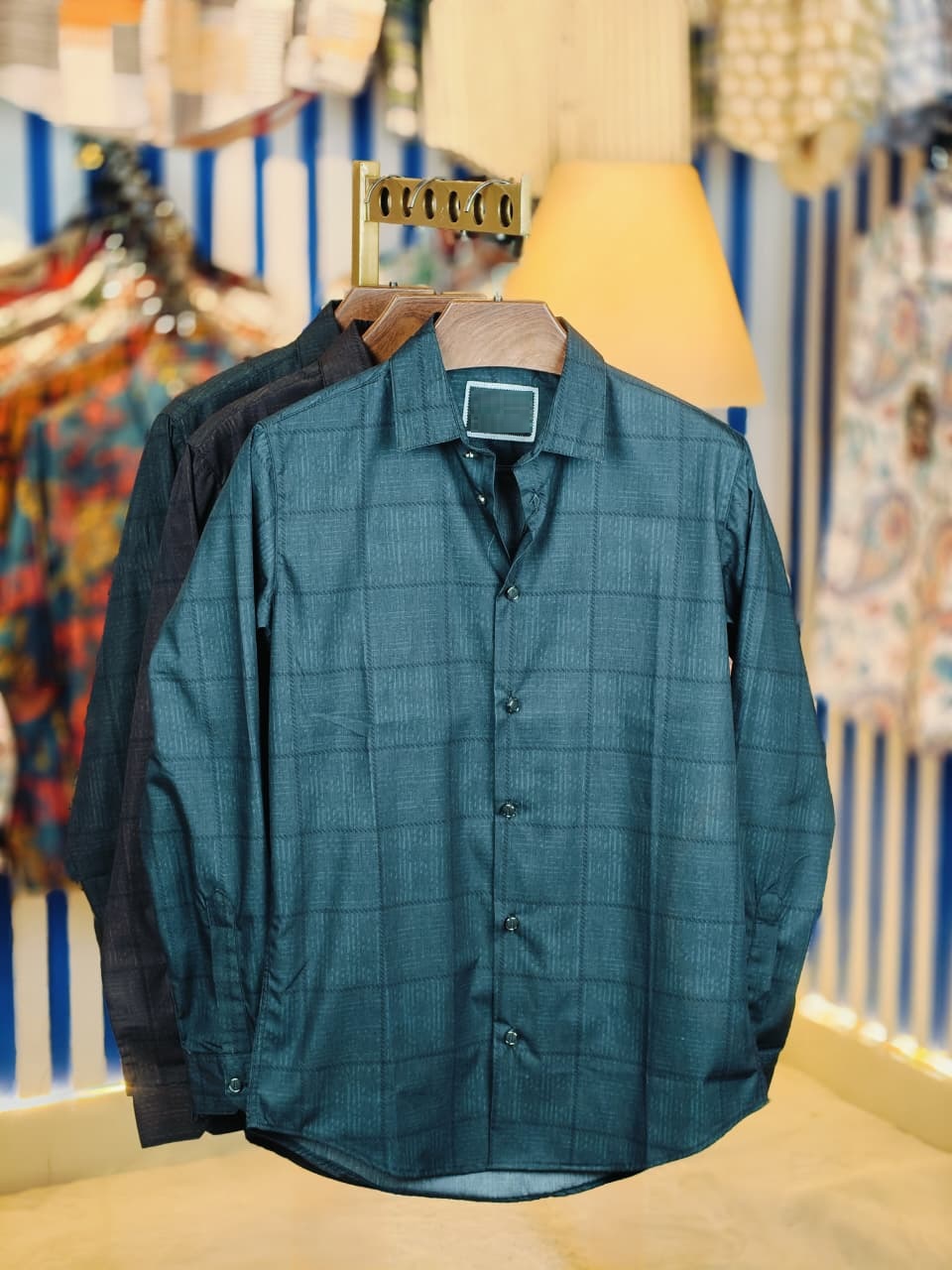 China Pure Black Magnet Cotton Full sleeve Shirt