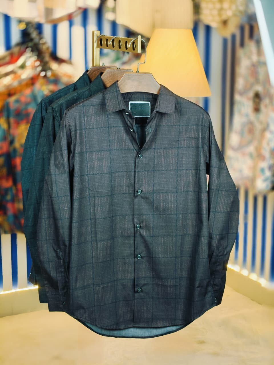 China Pure Black Magnet Cotton Full sleeve Shirt