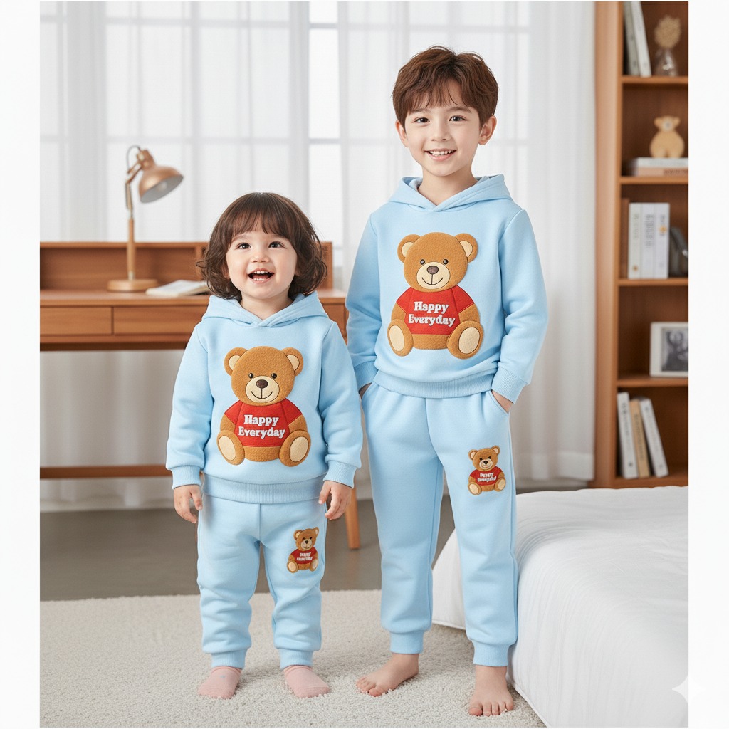 বেবি হুডি সেট (১টি হুডি এবং ১টি প্যান্ট)