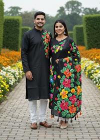 Panjabi Three Piece Couple Set