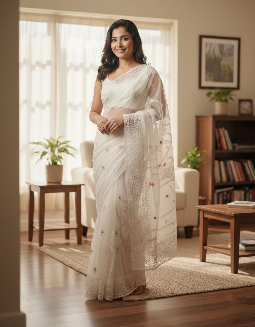 Georgette Organza Saree