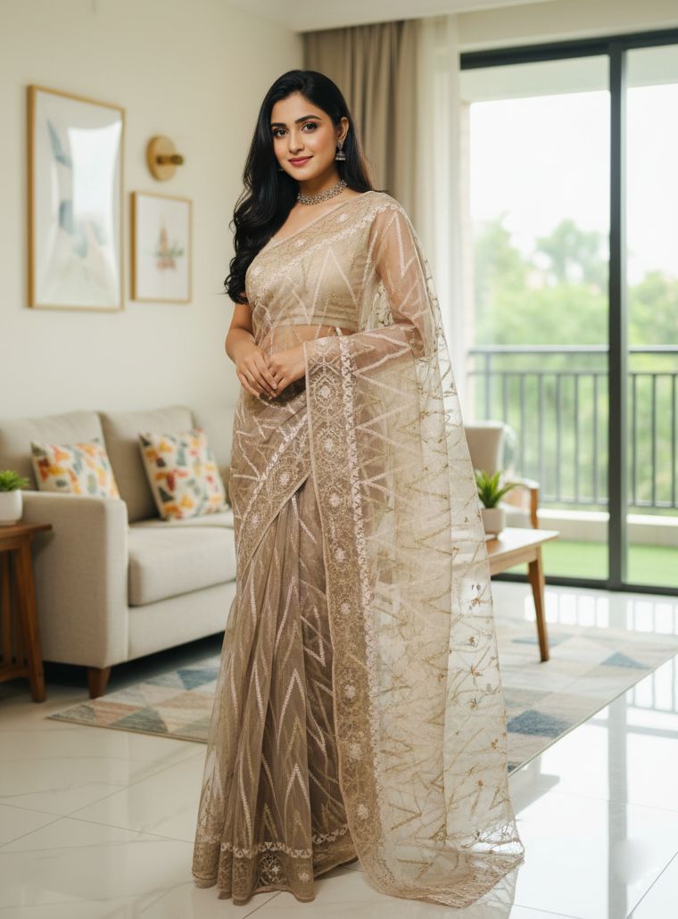 Georgette Organza Saree