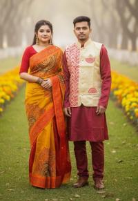 Sharee Panjabi Couple with Koti