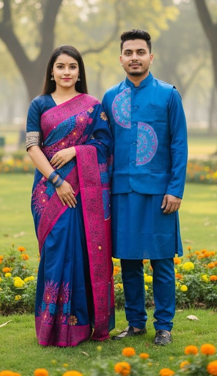 Sharee Panjabi Couple with Koti