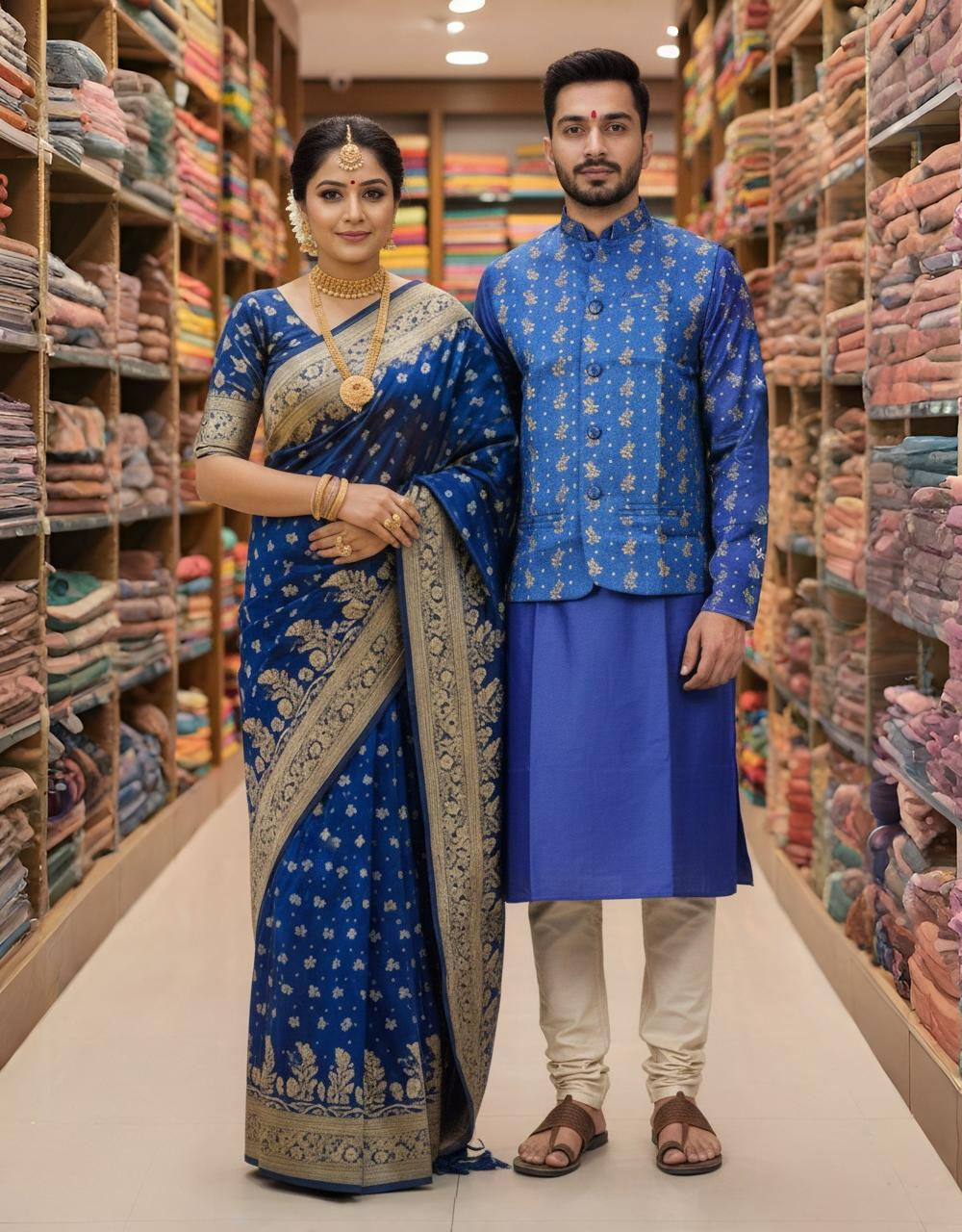 Sharee Panjabi Couple with Koti