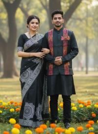 Sharee Panjabi Couple with Koti