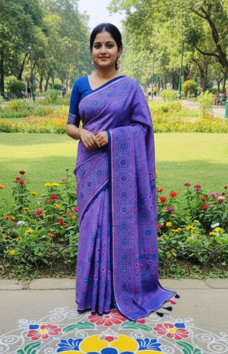 Premium Silk Boutique Skin Print Shari