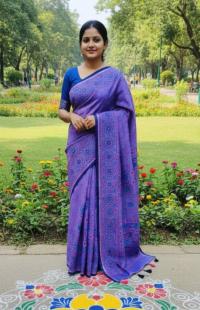 Premium Silk Boutique Skin Print Shari