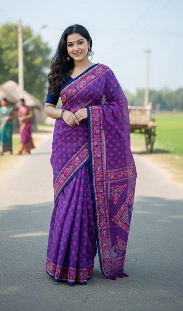 Premium Silk Boutique Skin Print Shari