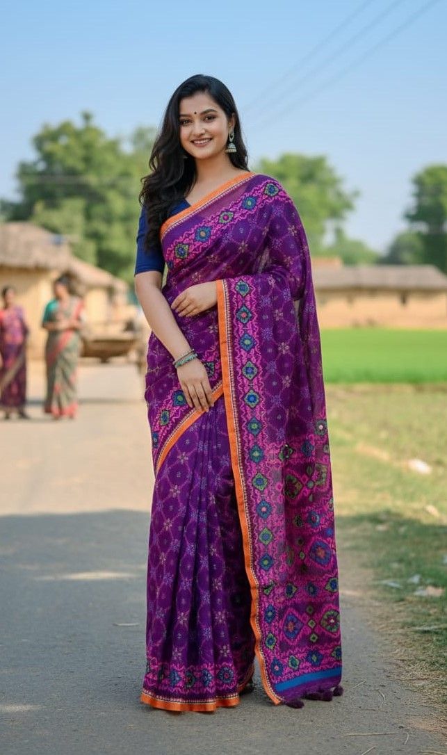 Premium Silk Boutique Skin Print Shari