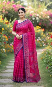 Premium Silk Boutique Skin Print Shari