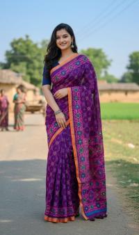 Premium Silk Boutique Skin Print Shari