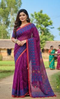 Premium Silk Boutique Skin Print Shari