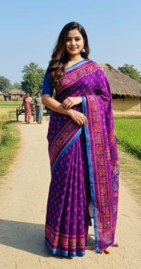 Premium Silk Boutique Skin Print Shari