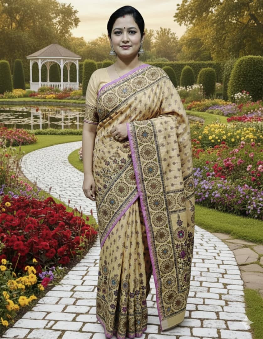 Premium Silk Boutique Skin Print Shari