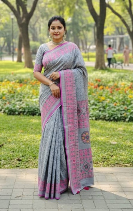 Premium Silk Boutique Skin Print Shari