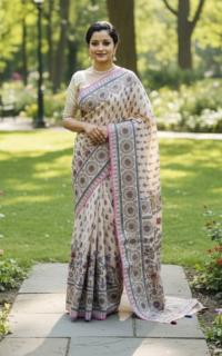 Premium Silk Boutique Skin Print Shari