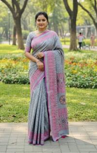 Premium Silk Boutique Skin Print Shari