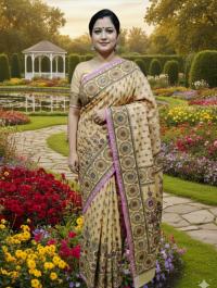 Premium Silk Boutique Skin Print Shari