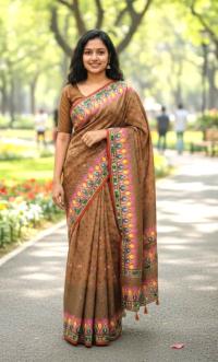 Premium Silk Boutique Skin Print Shari