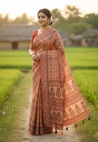 Premium Silk Boutique Skin Print Shari