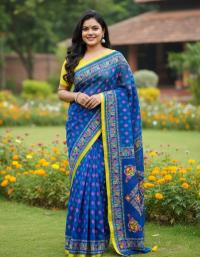 Premium Silk Boutique Skin Print Shari