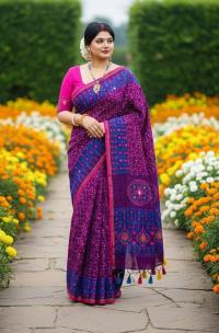 Premium Silk Boutique Skin Print Shari