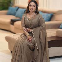 Semi Moslin Sharee with Blouse Piece