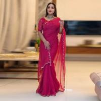 Semi Moslin Sharee with Blouse Piece