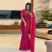 Semi Moslin Sharee with Blouse Piece