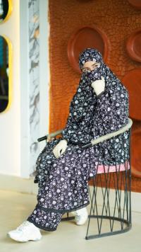 সফট চায়না লিনেন প্লাজু খিমার সেট (নিকাব সহ)