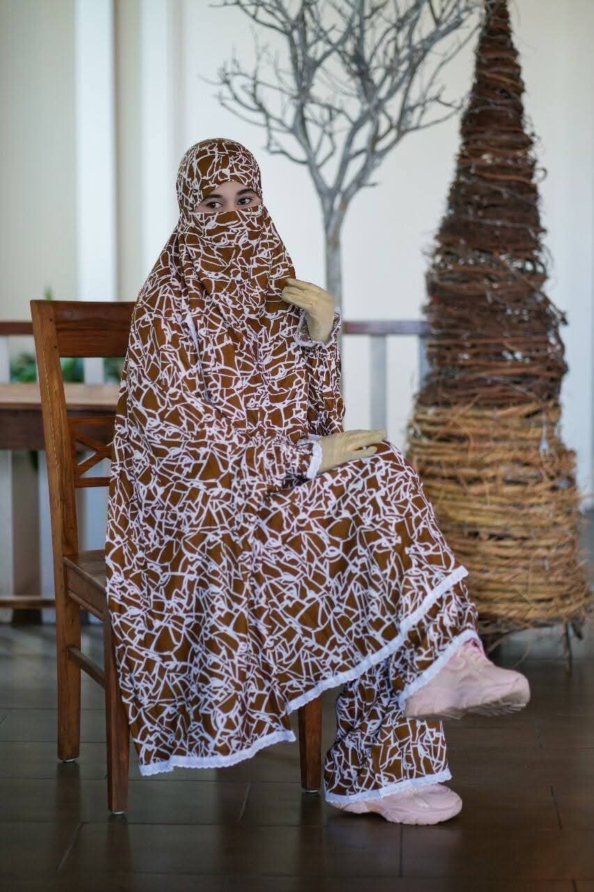 ☀️ সফট চায়না লিনেন প্লাজু খিমার সেট (নিকাব সহ)