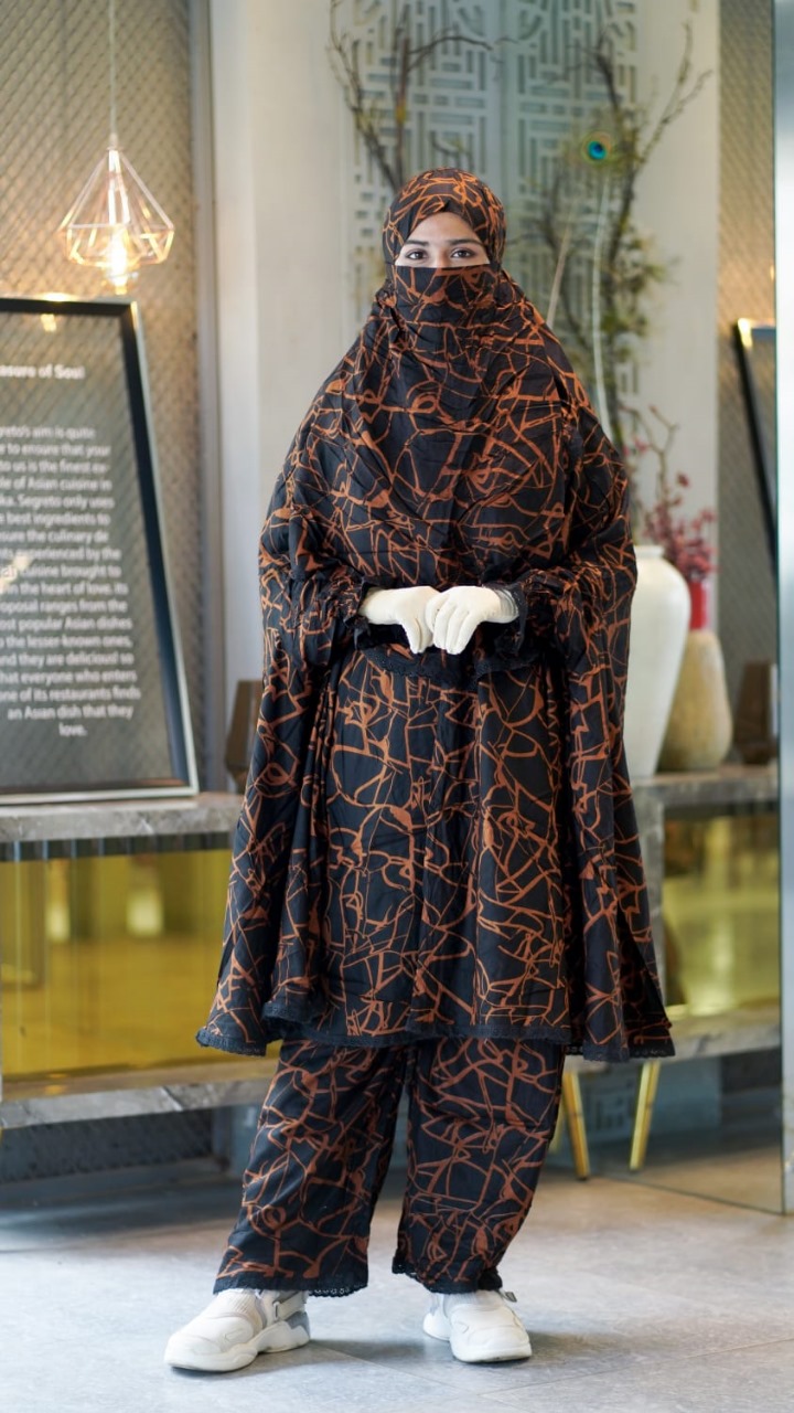 ☀️ সফট চায়না লিনেন প্লাজু খিমার সেট (নিকাব সহ)