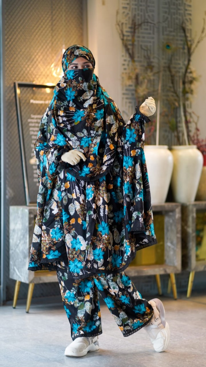 ☀️ সফট চায়না লিনেন প্লাজু খিমার সেট (নিকাব সহ)