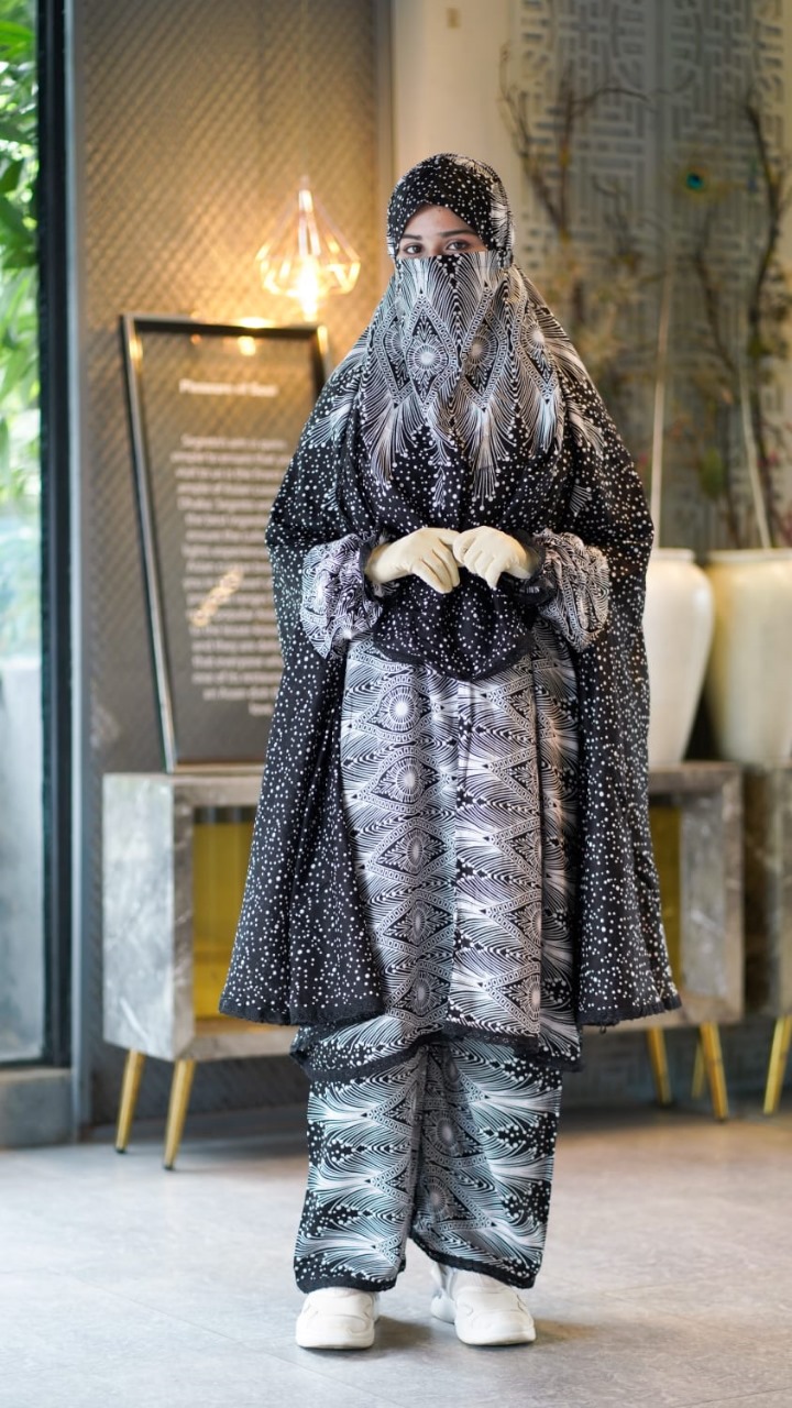 ☀️ সফট চায়না লিনেন প্লাজু খিমার সেট (নিকাব সহ)