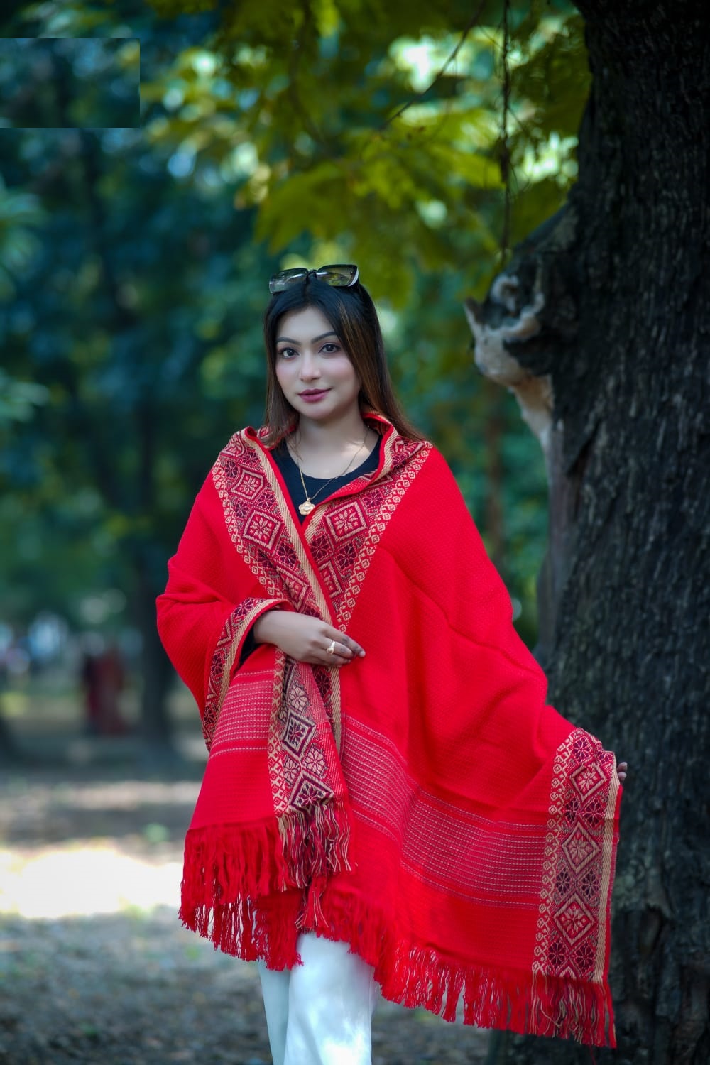 প্রিমিয়াম স্টাইলিশ উলের শাল/চাদর (টাঙ্গাইলের ঐতিহ্য) দৈর্ঘ্য: ৭৬ ইঞ্চি চওড়া: ৩২ ইঞ্চি