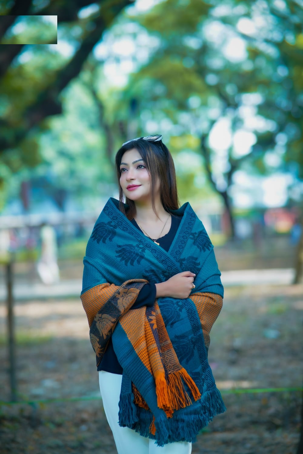 প্রিমিয়াম স্টাইলিশ উলের শাল/চাদর (টাঙ্গাইলের ঐতিহ্য) দৈর্ঘ্য: ৭৬ ইঞ্চি চওড়া: ৩২ ইঞ্চি