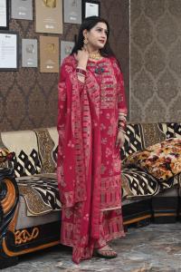 নিউ কালেকশন: প্রিমিয়াম দুবাই চেরি রেডিমেড থ্রি পিস | ডিজিটাল প্রিন্ট ও কারচুপি কাজ | জর্জেট ওড়না | সাইজ ৩৬-৪৬