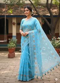 Half Silk Jamdani Print Saree