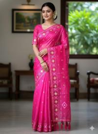 Half Silk Jamdani Print Saree