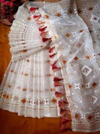 Half Silk Jamdani Print Saree