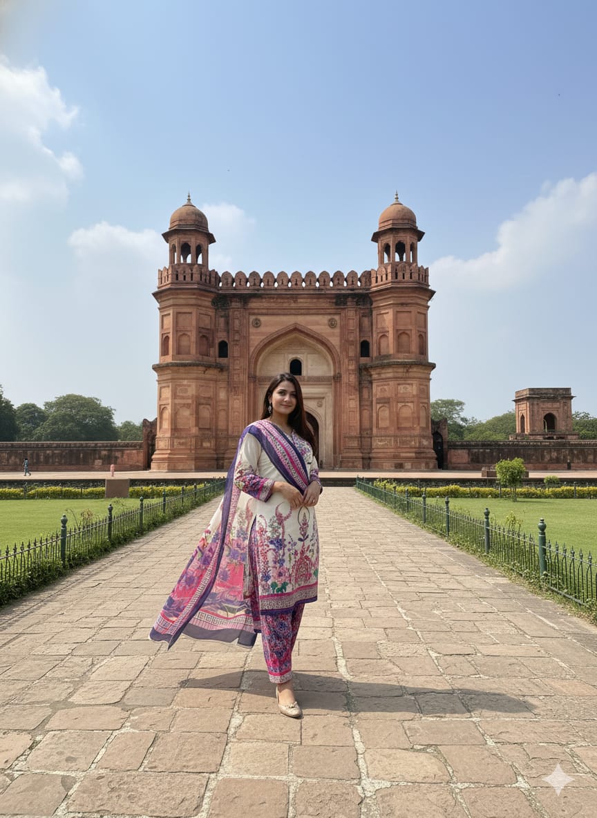 Ready Made Pure dubai silk  Digital  Print Three Piece