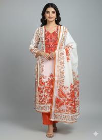 Ready Made Pure dubai silk  Digital  Print Three Piece