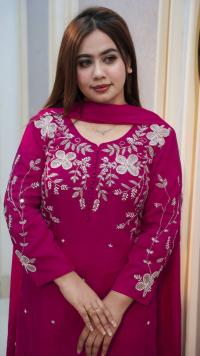 Rayon cotton dress full set Embroidery