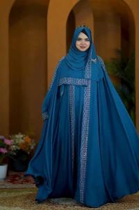 শাহজাদী আবায়া ফুল সেট | দুবাই চেরি কাপড় ও DMC পাথরের কাজ | ইনার, কটি ও হিজাব সহ ৩টি আইটেমের প্যাকেজ | ৫২-৫৬ লং এবং ৩৬-৪৬ বডি সাইজ