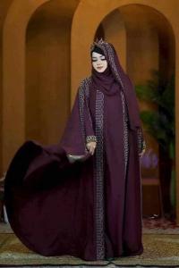 শাহজাদী আবায়া ফুল সেট | দুবাই চেরি কাপড় ও DMC পাথরের কাজ | ইনার, কটি ও হিজাব সহ ৩টি আইটেমের প্যাকেজ | ৫২-৫৬ লং এবং ৩৬-৪৬ বডি সাইজ