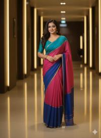 Half Silk Saree with blause pcs