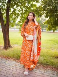 ডিজিটাল প্রিন্ট থ্রি-পিস - মাইক্রো স্টিচ স্মুথ ফেব্রিক কালেকশন