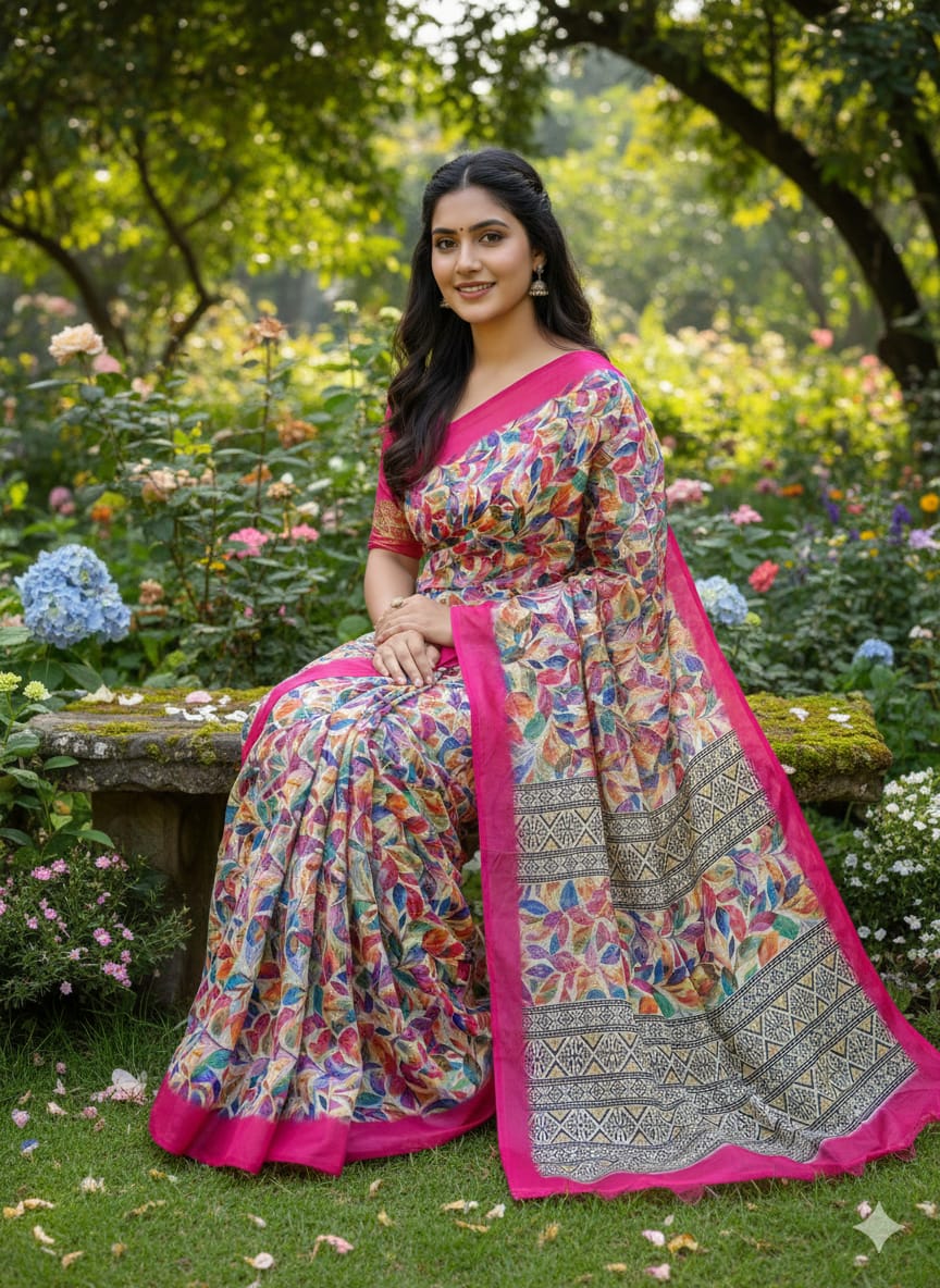 Chanderi silk sharee with blause pcs 02