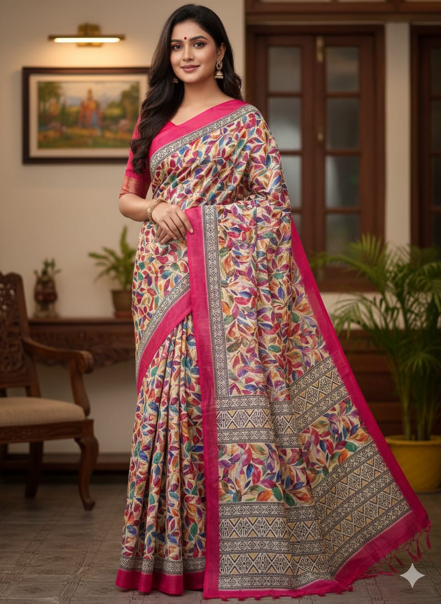 Chanderi silk sharee with blause pcs 01